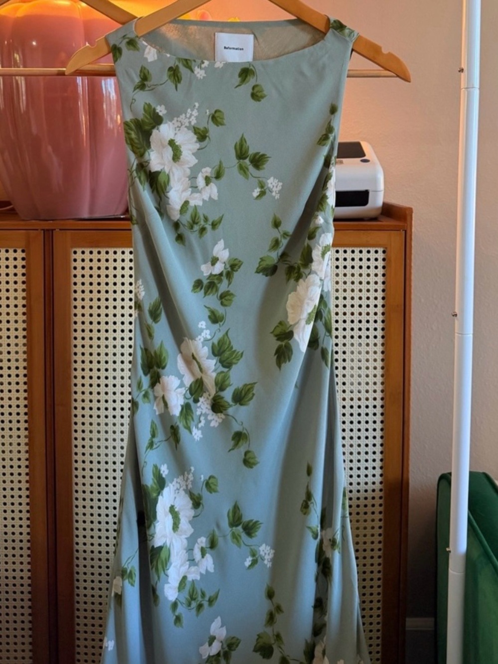 Reformation Prescott Dress In Greenery, NEW WITHOUT TAGS, NEVER WORN. - Picture 7 of 7